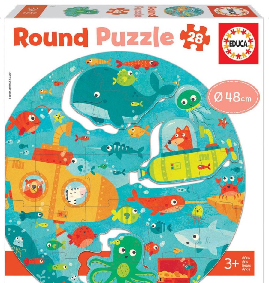 Spielzeug Educa | Rundes Puzzle M. 28 Teilen - Im Meer