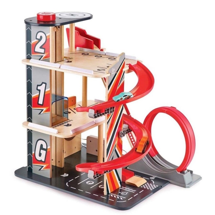 Spielzeug Hape | Stunt Parkhaus Inkl. 2 Rennwagen