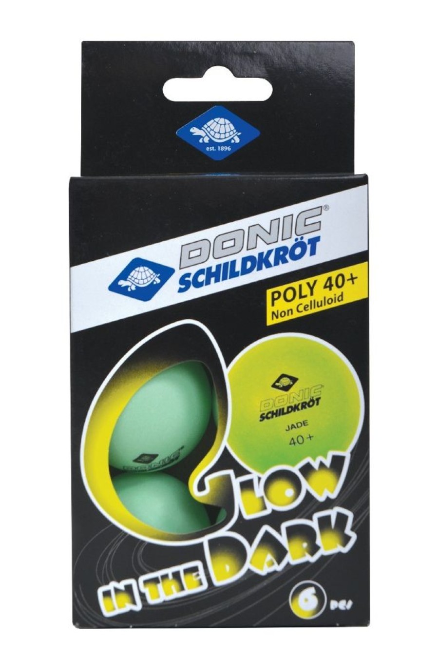 Spielzeug Donic-Schildkröt | Tischtennisballe Poly 40+, Glow 6 Stk. - O 4 Cm.