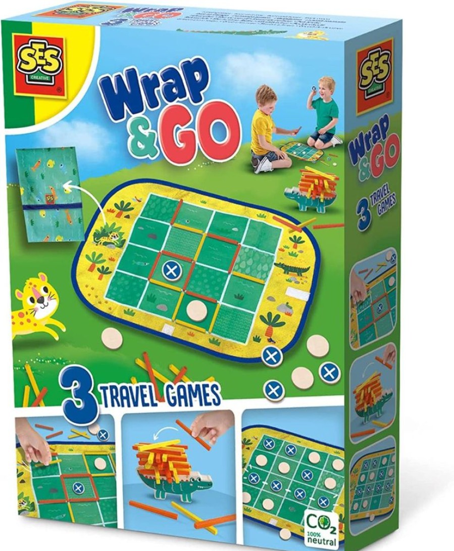 Spielzeug SES Creative | Wrap&Go - 3 Reisespiele (Vier Gewinnt, Etc.)