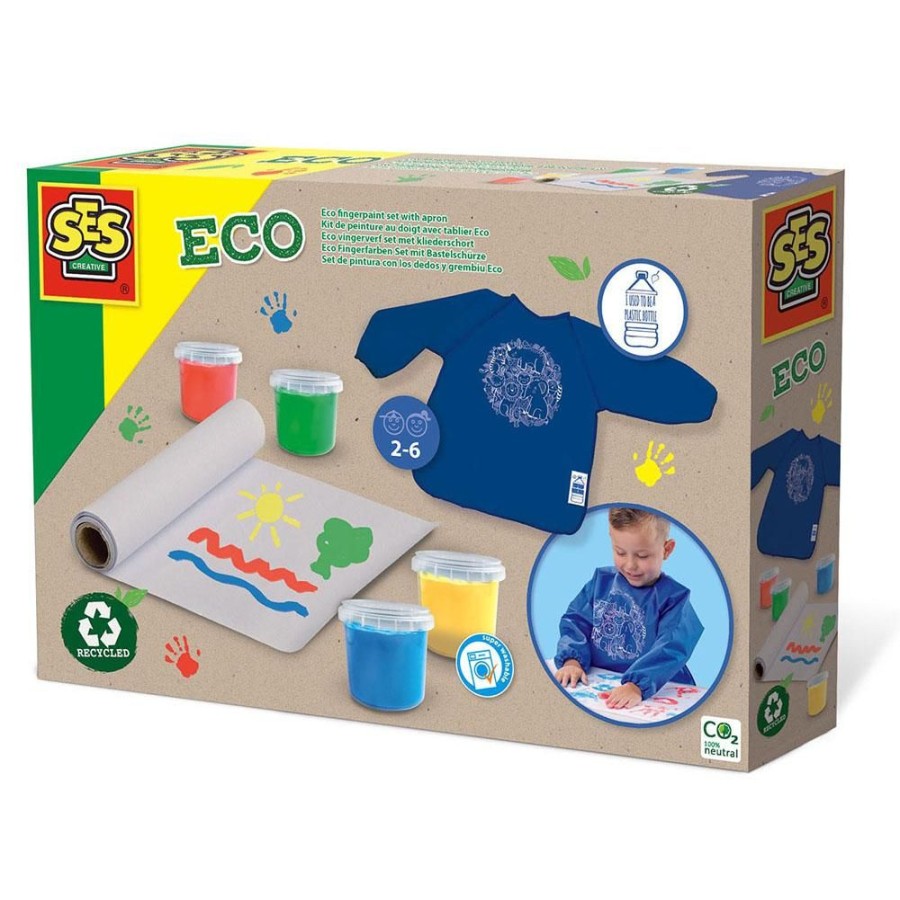 Spielzeug SES Creative | Eco Fingerfarben Set Mit Bastelschurze