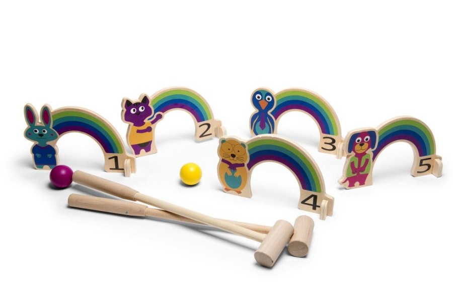 Spielzeug BS Toys | Gartenspiel - Krocket Mit Regenbogen