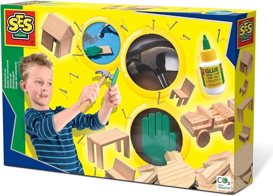 Spielzeug SES Creative | Holzarbeit - Set Mit Werkzeug