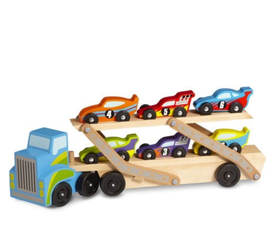 Spielzeug Melissa and Doug | Autotransporter Mega - Mit 6 Rennautos