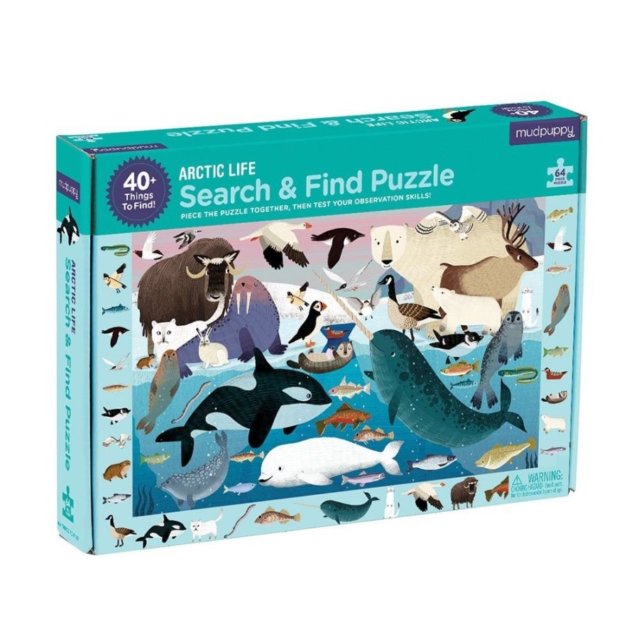 Spielzeug Mudpuppy | Puzzle Arktisches Leben - Such Und Find, 64 Teile