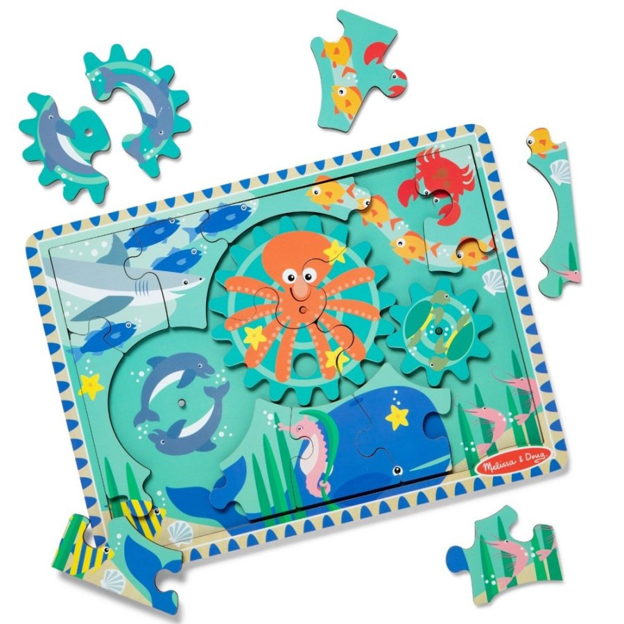 Spielzeug Melissa and Doug | Zahnrad Puzzle - Meerestiere, 18 Teile