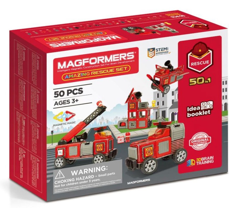 Spielzeug Magformers | Magformers Feuerwache Und Fahrzeuge - 50 Stk.