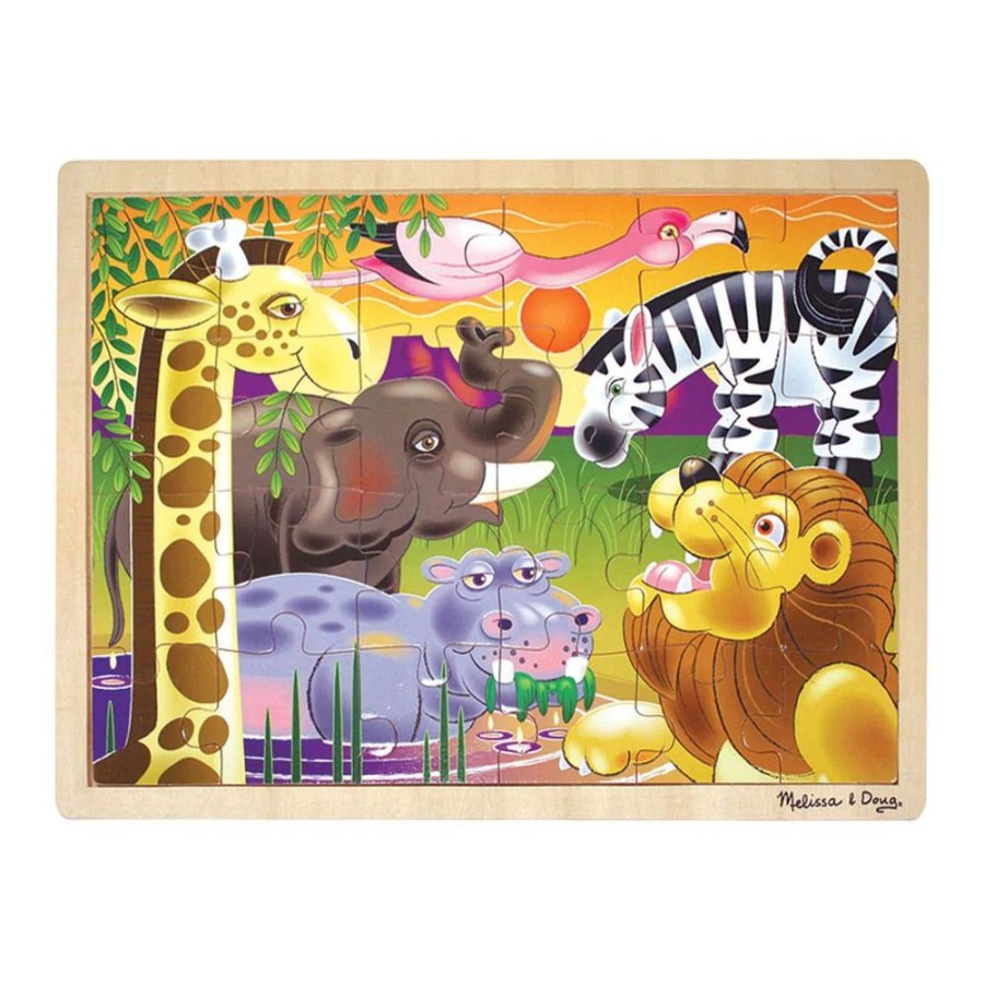 Spielzeug Melissa and Doug | Puzzle Aus Holz - Afrikas Tiere, 24 Teile